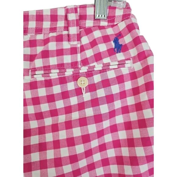 POLO Ralph Lauren ~Woman Size 6~ Pink/White Plaided Print Shorts Cotton Blend. - Picture 9 of 15